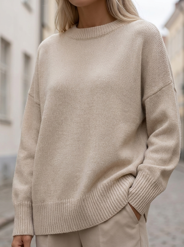 Sophie elegant stickad damtröja - närbild på stickad struktur
