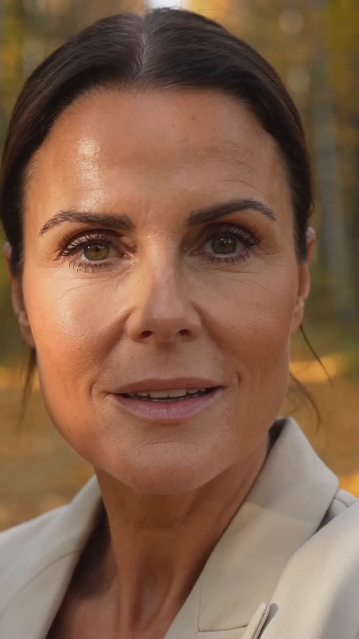 Videoannons: långlinje kavajjacka i beige